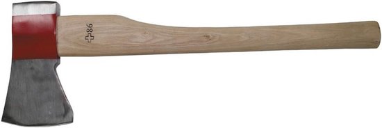 Grote Bijl met Houten Steel - Klovenbijl 2380 gram van Merkloos	