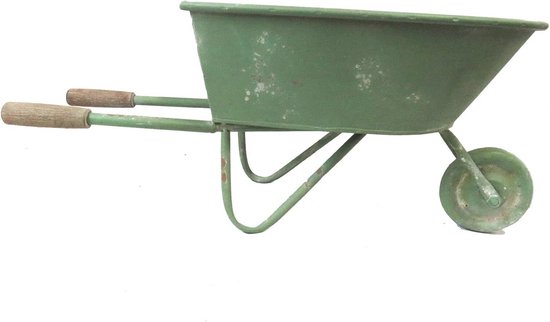 Grote ijzeren kruiwagen plantenpot met shabby chic afwerking van FloraCasa