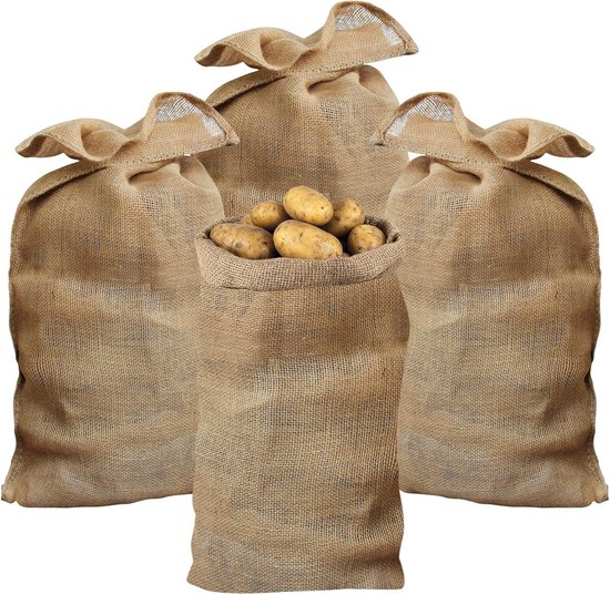 Grote Jute Zakken - Natuurlijke Stoffen Zakken - Tuinieren En Opslag - Biologisch Afbreekbaar Materiaal - 100 x 60 cm