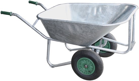 Grote kruiwagen Kruiwagen 2-wiel "Farmer II" thermisch verzinkt 200 liter voerkruiwagen Tuinkrui Kruiwagen Dubbele kruiwagen van Merkloos	