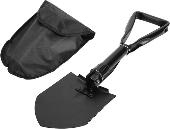 Grote Multi-Functionele Opvouwbare Schep - 47 cm - met Opbergzak - Camping Schep voor Graven - Hout Zagen en Snijden - Opvouwbare Schep