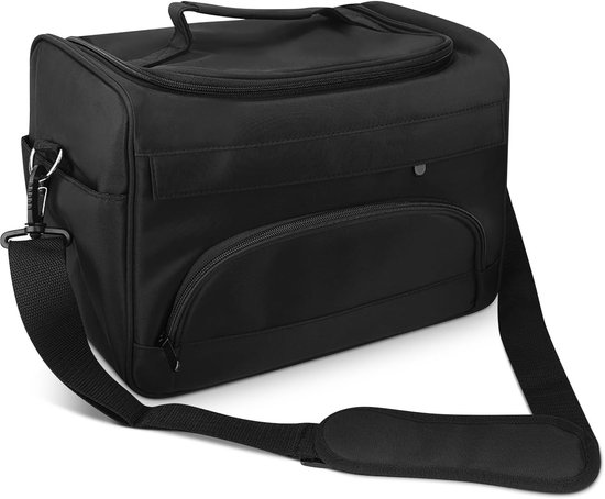 Grote opslag professionele kappers draagtas - haaruitrusting - met verstelbare schouderriem - draagbare reistas met meerdere lagen om salongereedschap zwart te organiseren van Merkloos	