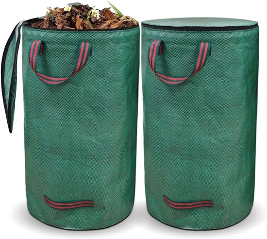 Grote Tuinafvalzak 120 x 2 cm - Waterdichte, Vouwbare en Robuuste Afvalcontainer voor Bladeren, Onkruid en Tuinafval met Handvatten
