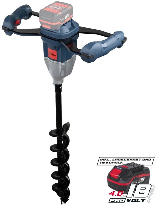 Güde Accu Grondboor EB 18-401-30 - Inclusief accu 4.0 Ah en Lader - Incl. boor 100 mm -
