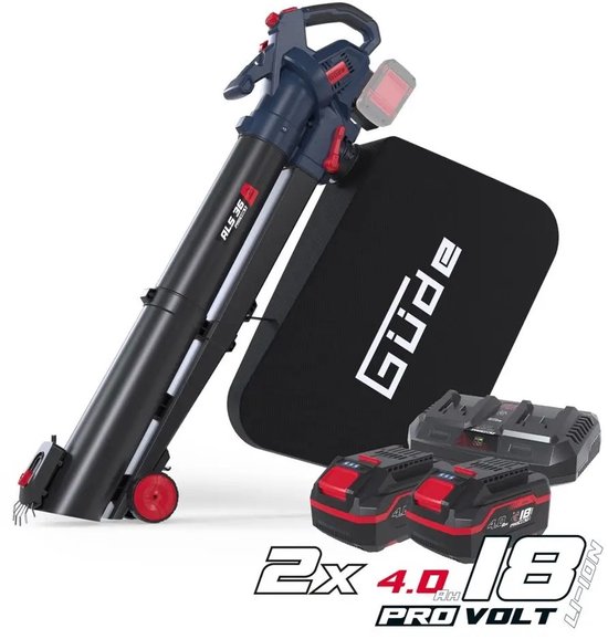 Güde Turbo accu bladzuiger en bladblazer ALS 36-402-30 - Incl. 2 x 18V Li-Ion 4.0 Ah (36 V) - Turbo 630 m³/h - Hoog blaas en zuigvermogen -