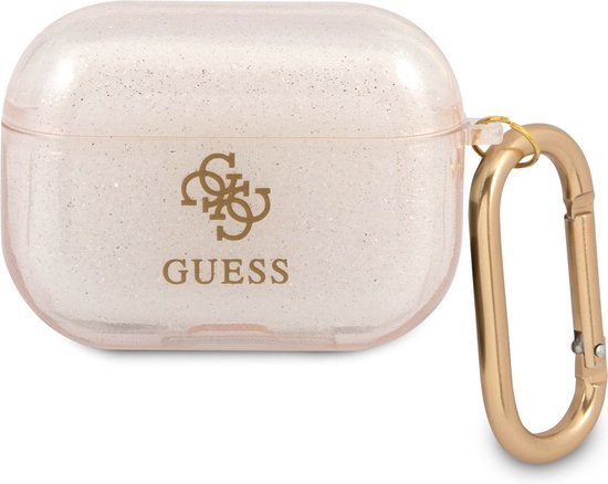 Guess GUAPUCG4GD - AirPods Pro Etui - Glitter Collectie - Goud - Precieze Pasvorm