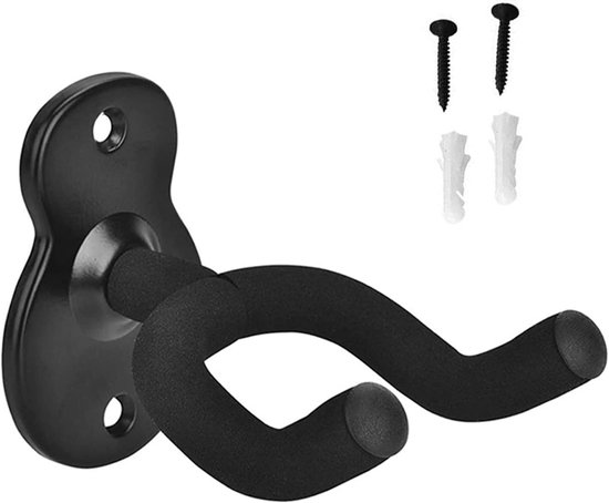 Guitar Wall Mount - Metal Guitar Hanger - Guitar Bracket - Display Hook Holder voor Banjo - Acoustic Guitar - Bass - Violin - Ukulele (Zwart) van Merkloos	
