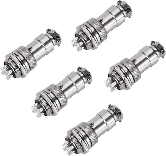 GX16 Luchtvaartconnector, 4-polig, metalen paneel, 16 mm, docking luchtvaartconnectoren, vrouwelijk en mannelijk, 5 paar van Merkloos	
