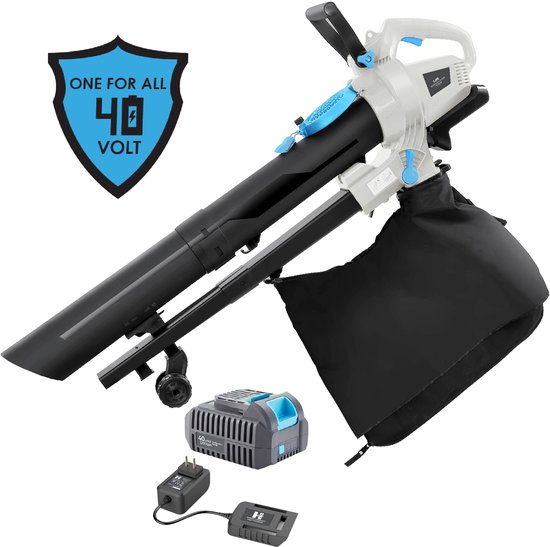 H-Ster Accu Bladblazer Leo 40 Volt - 3 IN 1 Blazen, zuigen en versnipperen - met 40V 4Ah accu en snellader