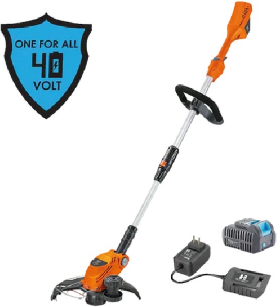 H-Ster Accu Grastrimmer Johan – Inclusief 4Ah Accu en snellader– Draadloze Kantentrimmer – Krachtige Tuintrimmer