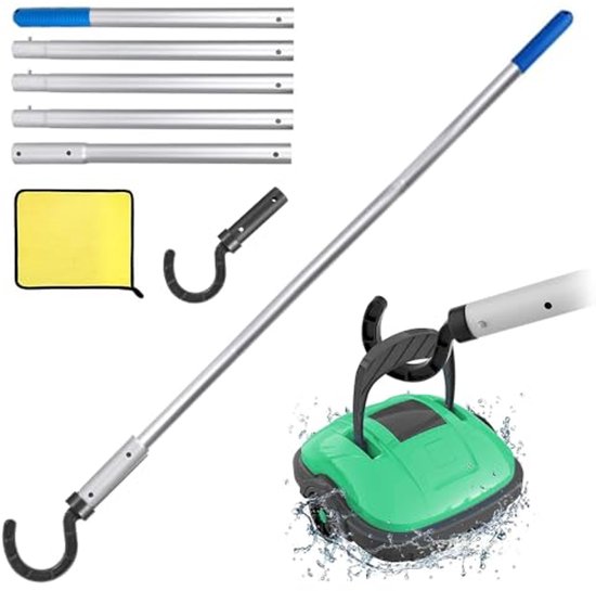Haak voor zwembadrobot met telescoopstang - 185 cm - Accessoire voor zwembadreiniging van Merkloos	