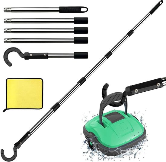 Haak voor zwembadrobot met telescoopstang, 185 cm, accessoirehaak voor zwembadstofzuiger, zwembadreinigingsaccessoires, haken, generieke haken voor zwembadreiniger, robot, accessoires voor alle