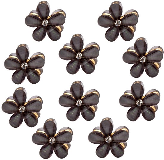 Haarklauw clip, bloem haarklauw clips, antislip haarclips voor meisjes vrouwen foto dagelijks feest bruiloft haarstijl accessoires (zwarte bloem clips)