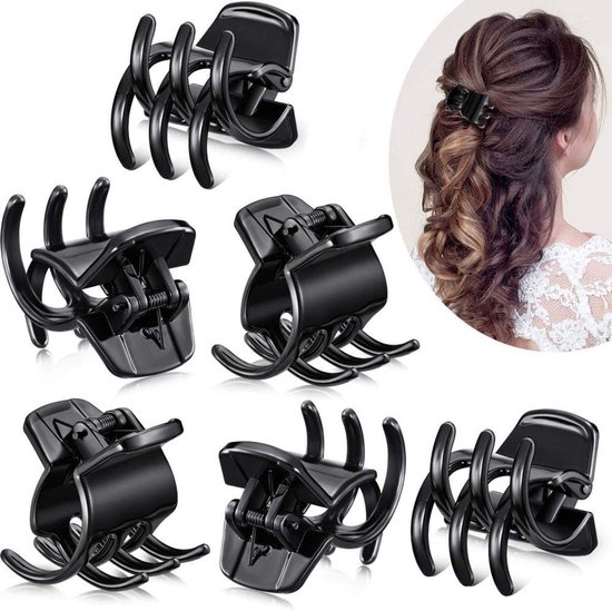 Haarklauwclips middelgrote haarklauwen haarstyling accessoires in 1,3 inch voor vrouwen meisjes, zwart