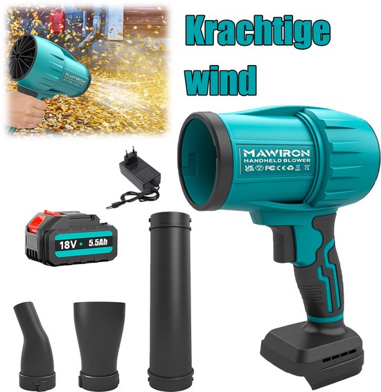 Haarthaardroger, 38000RPM handgemaakte minibladmachine met een batterij en oplader van 5500mAh, een stofzuiger zonder klasse voor binnenplaatsschoonmaken, drogen en bladeren van Merkloos	