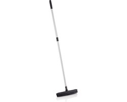 HairCare - Bezem - 75-125 cm - Rubber borstel - Zwart - Kamerveger - Kappersbezem - Binnenbezem -  Telescopische Bezemsteel van HairCare