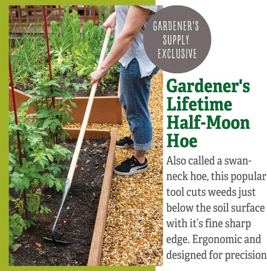 Half-Moon Schoffel - Zwanenhals Schoffel - Onkruid Wieden - Handgesmeed Boriumstaal - 148 cm Lengte van Merkloos	