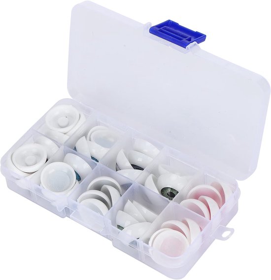 Halfronde Acryl Pop Beer - Ambachtelijke Plastic Ogen - Realistische Acryl Ogen voor Halloween Rekwisieten - Kleurrijke DIY Beer Ambachten Materialen voor Doe-het-poppen (20MM40 een doos) van Moxweyeni