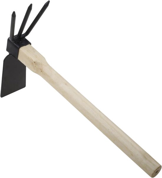 Hand Graafmachine Schoffel - Tuin Gereedschap - Bodem Bewerken - Twee-in-één multifunctioneel - 36 cm - Hout