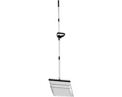 Hand Hark - Tuinhark Roestvrijstaal - Onkruid Wieden - Ergonomisch Rubber Handvat - 166 cm Lengte - Zwart