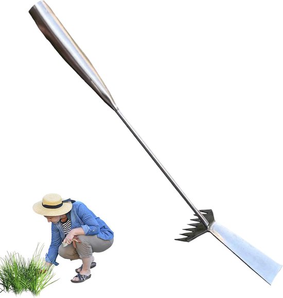 Hand Onkruidsteker - Gras Verwijderaar Hark - Efficiënt Tuinonderhoud - Gewrichtsvriendelijk Ontwerp - 50 x 5 x 5 cm - Metaal