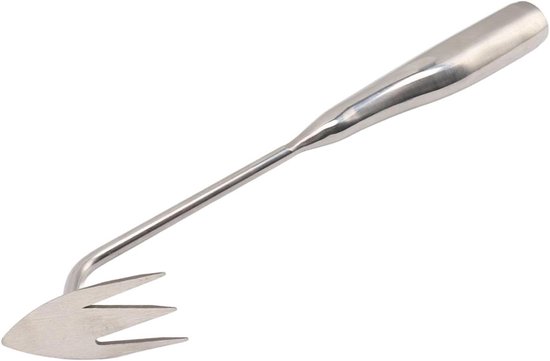 Hand Onkruidtrekker - Onkruidverwijderaar Tuin - Onkruid Wieden - V-vormig Ontwerp - 38 cm - Zilver