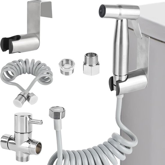 Hand Shower Set - RVS Bidet Handdouche - Toilet met G1/2 Inch Ventiel en G3/8" Toilet Douche voor Persoonlijke Hygiëne van Merkloos	