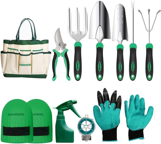 Hand Tool Gift Kit voor Tuintuinieren en Verplanten - Tuingereedschap Set met Zware Hold Tas