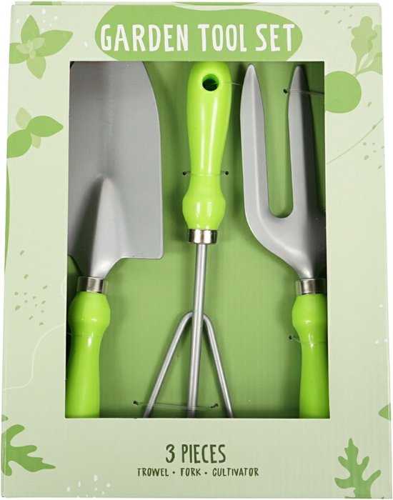 Hand Tuingereedschap groen set van 3