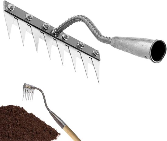 Hand Weeder Tool - Wortelverwijderaar Tuin - Onkruid Verwijderen - Ergonomische Handgreep - 38 x 30 x 12 cm - Grijs van Merkloos	