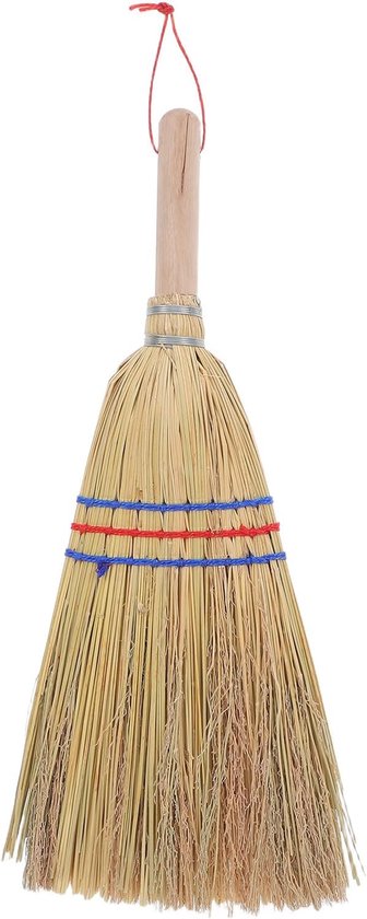 Handbezem Stro - Veegborstel Buiten - Stof Verwijderen - Natuurlijke Materialen - 45 cm Breed - Meerkleurig
