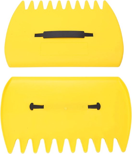 Handbladharken Set - Bladgrijpers - Tuin Opruimen - Gekarteld Tandenontwerp - 27x27x3 cm - Geel