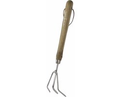 Handcultivator Lang - Bodemwoeler - Onkruid Verwijderen - Roestvrij Staal - 31 cm steel - Beige van Merkloos	