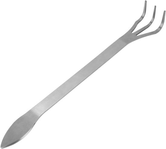 Handcultivator RVS Hark 3 Tanden voor Tuinieren en Bonsai - 24 cm - Handmatig Bodem Losmaken van Merkloos	
