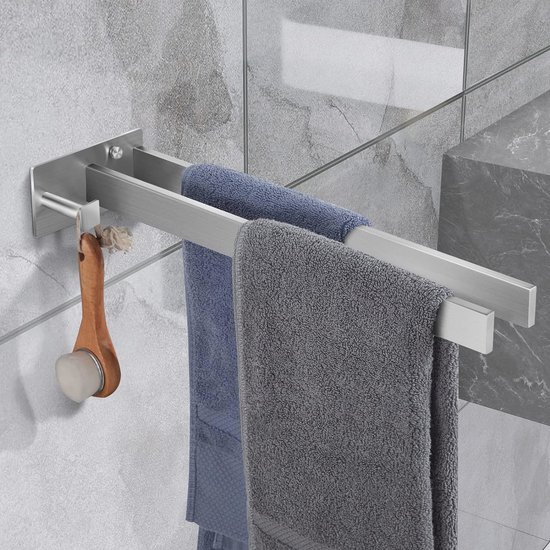 Handdoekhouder Badkamer Dubbele Stang Roestvrij Staal Wandmontage