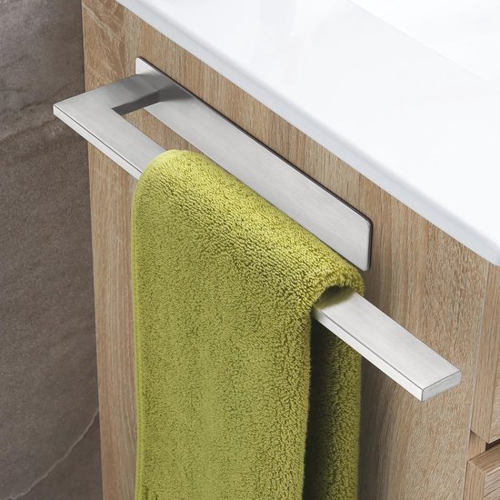 Handdoekhouder zonder boren - Zelfklevende Handdoekstang van Roestvrij Staal voor Badkamer - Modern en Ruimtebesparend Ontwerp van $