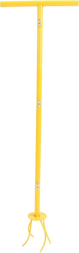 Handfrees Gereedschap - Bodemverluchter Tuin - Onkruid Verwijderen - Ergonomisch T-handvat - 94 cm Hoog - Grijs