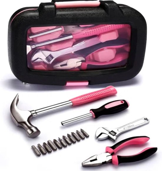 Handgereedschap. Gereedschapsset - 15-delig, set bevat - hamer, moersleutel, tang - gereedschap voor thuis, op kantoor of in de auto van Merkloos	