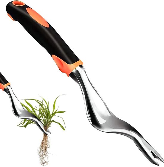 Handgereedschap voor het verwijderen van onkruid - 29 cm onkruidvork voor diepe wortels, ideaal voor dandelions en wortelpluggen van Merkloos	