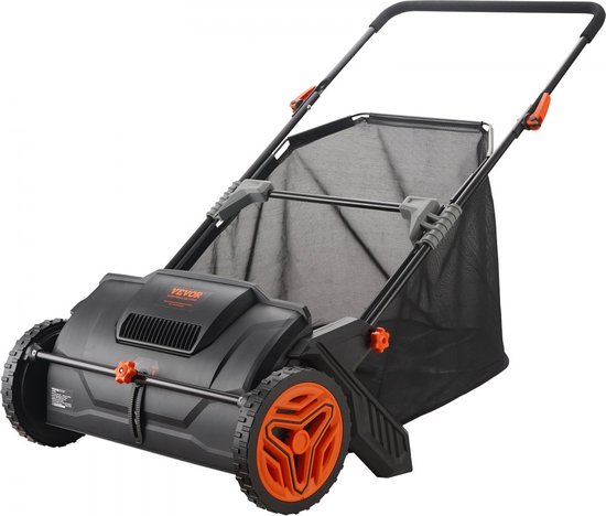 handgrasmaaier 53,5cm veegbreedte handgrasmaaier 99L capaciteit van de opvangmand kooimaaier 112x67x90cm handkooimaaier verstelbaar voor het opvegen van bladeren, gemaaid gras, kleine takken