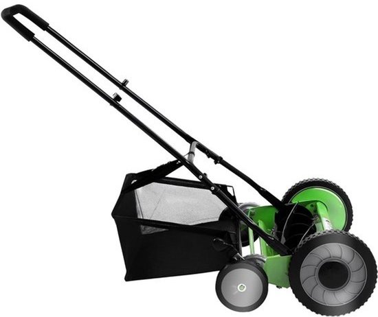 Handgrasmaaier - Handmaaier - Voor gazononderhoud - Milieuvriendelijk aangedreven - 50 cm maaibreedte - Groen en zwart