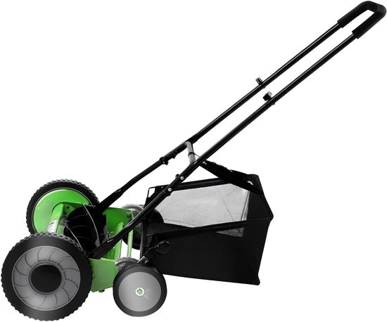 Handgrasmaaier - Spindelmaaier Gazonmaaier - Gazon Onderhouden - Stille Werking - 60 cm maaibreedte - Groen