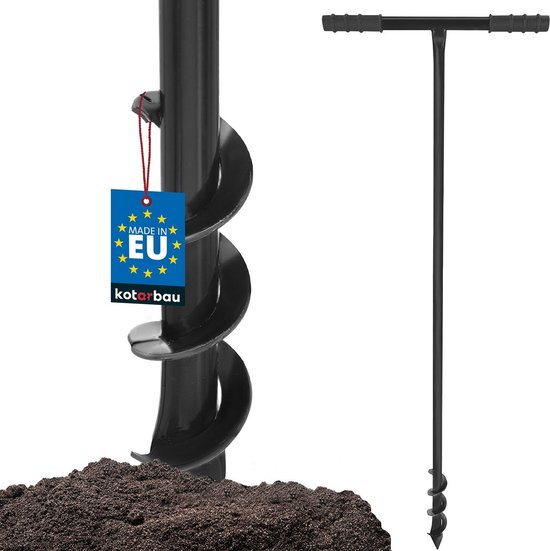 Handgrondboor diameter 50 mm, 115 cm lengte, metaal met kunststof handgreep van Merkloos	