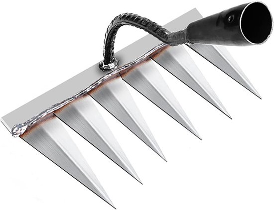 Handhark 6 tanden – Staal, zonder steel, voor wieden/grondbewerking/zaaien