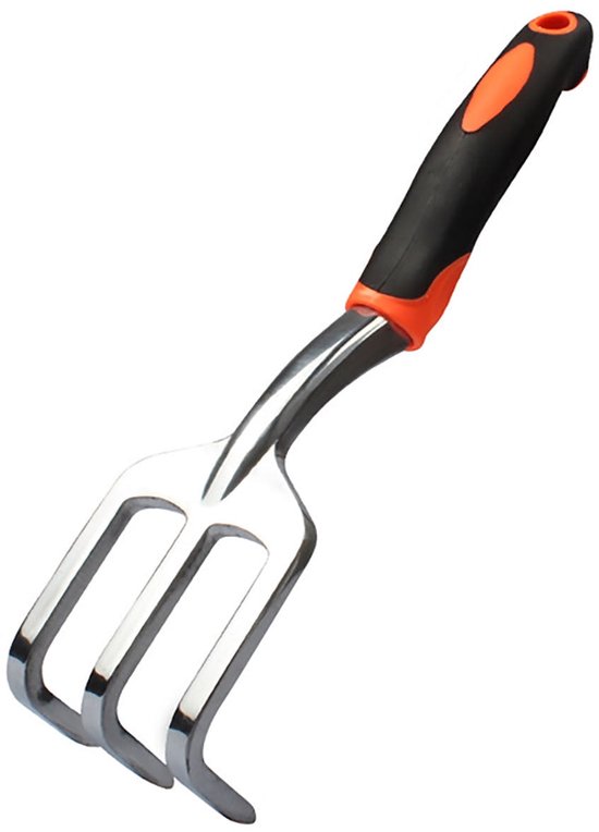 Handhark, duurzaam tuingereedschap, klein tuingereedschap met ergonomische handgreep, onkruidhark, gebruikt voor het omploegen, losmaken van de grond en het wieden. van Merkloos	