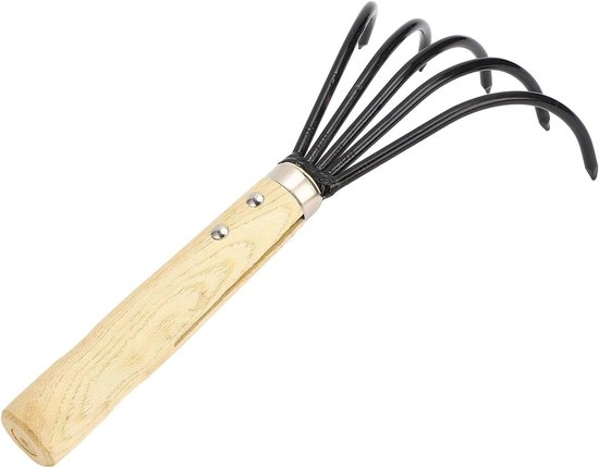 Handhark met 5 tanden - Ergonomische handgreep - Klauw tuinhark voor het cultiveren, frezen en beluchten van de bodem - Comfortabele grip - Eenvoudig te gebruiken - Tuinieren accessoire van Merkloos	