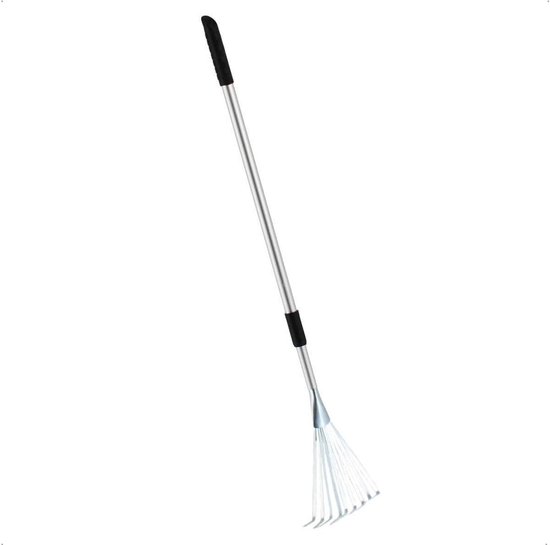 Handhark Set - Kleine Hark, Veegborstel en Bladsteker met Telescoopsteel voor Tuinonderhoud van Merkloos	