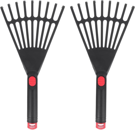Handharkjes voor in de tuin, set van 2 plastic handharkjes met ergonomische handgrepen, kleine harkjes, geschikt voor het verwijderen van bladeren, tuinieren, frezen, losmaken van de grond en het verspreiden van mulch.
