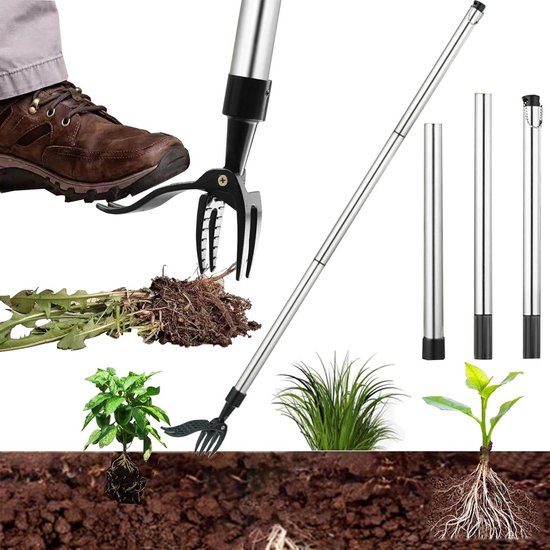 Handig onkruidgereedschap van roestvrij staal met verstelbare wortelverwijderaar van Merkloos	