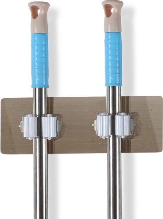 Handige Bezemklem Voor Aan De Muur - 2 Bezems - Opbergen - Schoonmaken – Bezemhouder – Opberghouder voor Bezems – Muurbevestiging – Schuur, Garage en Tuinhuisje van SimplyGood